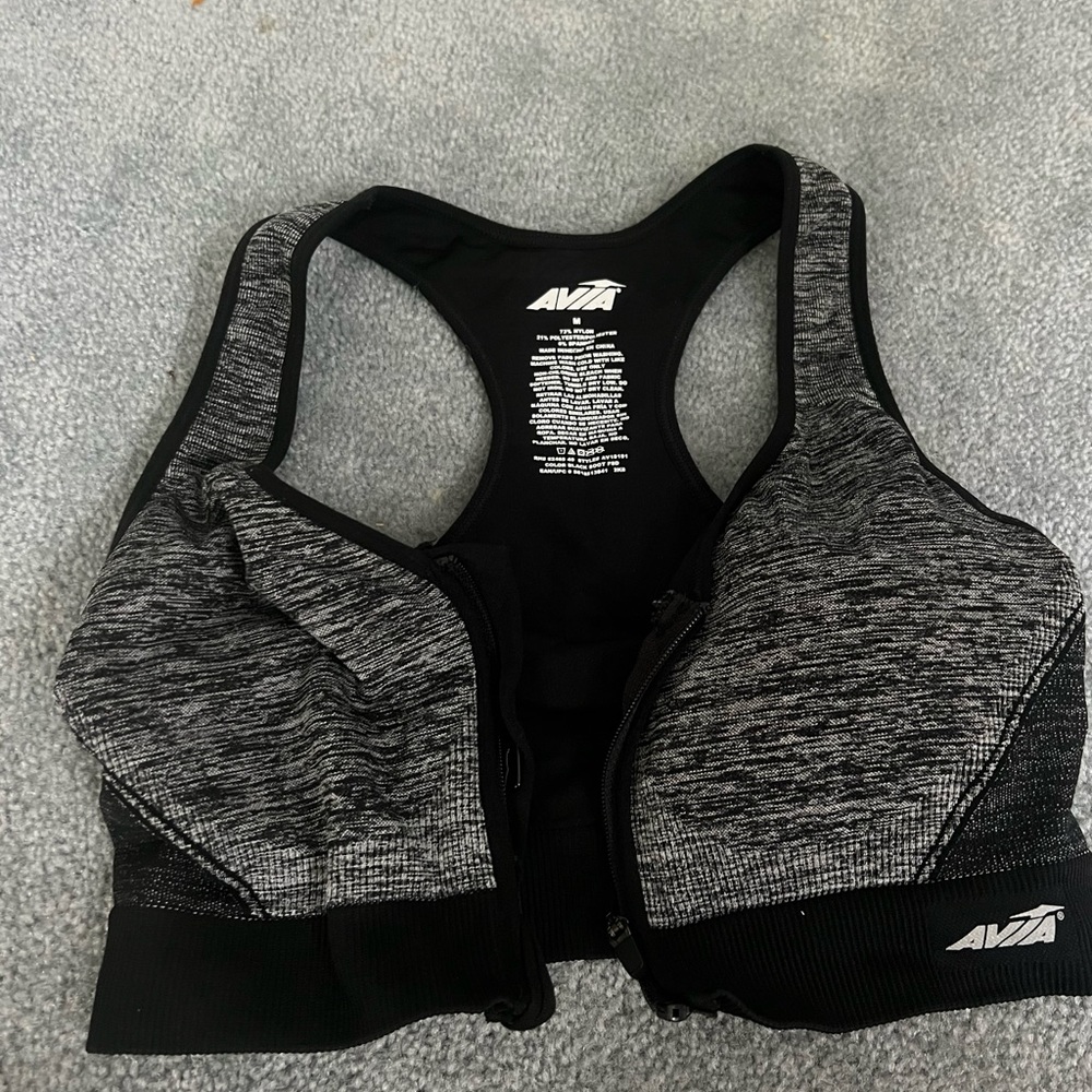 Gray and Black Avia Sports Bra